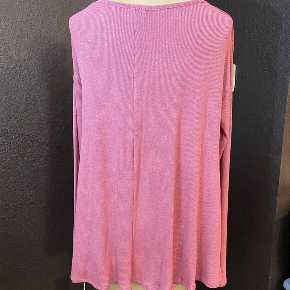 MOSSIMO supply co. Pink flare fine knit wide scoop neck‎ tunic top - Picture 5 of 6